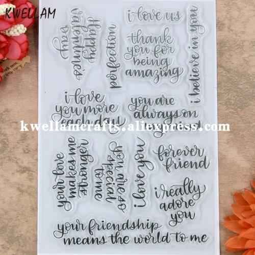 Words I love you Happy Valentines Day Forever Scrapbook photo cards rubber stamp clear stamp transparent stamp 11x16cm 9042410