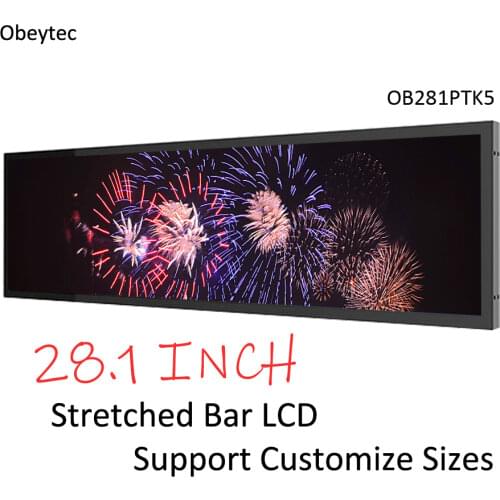 Obeycrop 28.5 " Bar stretched LCD display TFT monitor, Android mother board, different designing, 1920×536