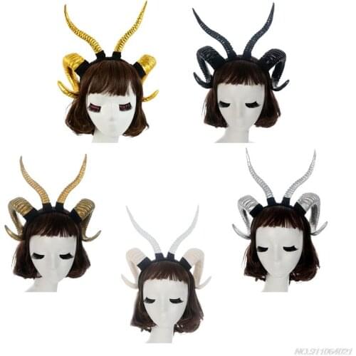 Faux Sheep Horn Headwear Ox Horn Hairband Non Slip Headpiece Photo Props Fancy Dress Halloween Carnival Accessories 10wholesales