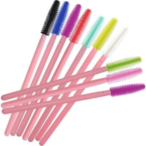 100 pcs Disposable Silicone Eyelash Brush Eyelash Extension Mascara Wands Eye Lashes Comb for women Makeup Tool