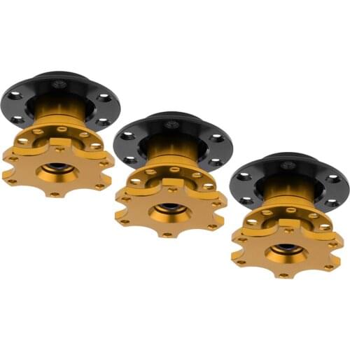 3pcs Car Steering Wheel Quick Release Hub Adapter Snap Off Boss Kit Golden