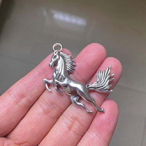 12pcs 50x39mm Horse Connector Pendants Charms Jewelry Making DIY Mens WomenNecklace Bracelet Handmade Crafts Accessories