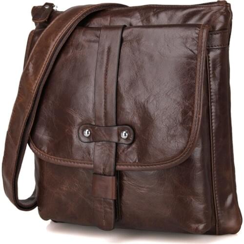 Rare Vintage Genuine Leather Men Messenger Bags Shoulder Bag Purse 7045Q