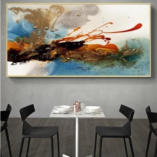 Modern Abstract Oil Painting Posters and Prints Wall Art Canvas Painting Colorful Rhythm Pictures for Living Room Decor No Frame