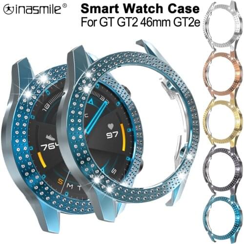 New plating Silicone case For huawei watch GT 2E GT2E GT2 GT 2 46mm luxury screen protector smart band diamond coque fundas