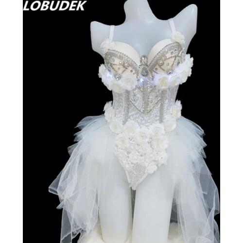 Bar Club Party Show LED Dance Wear Women Sexy Nightclub DJ Singer Stage Wear Birthday Celebration Outfit Performance Costume
