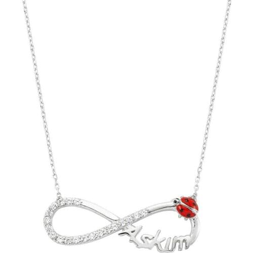 Tevuli 925 Sterling Silver Ladybird Buggy Infinity Love Lady Necklace