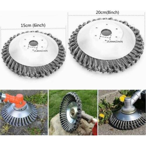 150mm/200mm Metal Blade Trimmer Head Steel Wire Rust Removal Weeding Tray Brush Cutter Blade Trimmer Garden Grass Trimmer Head