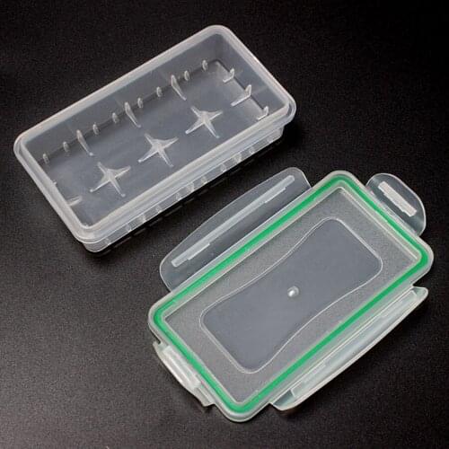 20pcs/lot Plastic Transparent Box Portable Hard Waterproof 18650 16340 Battery Case For 2*18650/4*16340 Battery