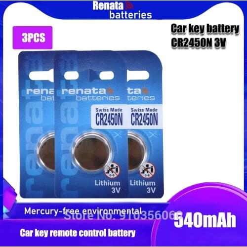 3PCS 100% Original RENATA CR2450 CR 2450 3V 550mah Lithium Batteries For swatch watch Car key clocks Pedometer Button Coin Cell