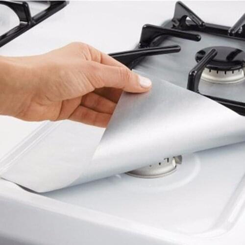 4Pcs/Set Portable Kitchen Gas Range Stovetop Burner Protector Liner Cover For Cleaning Kitchen Tools Reusable Mat #254189