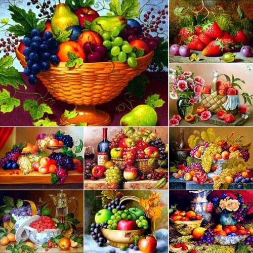 5D Diamond Painting Cross Stitch Diamond Mosaic Fruit Picture With Rhinestones Decor Full Square Drill Diamond Embroidery Sale