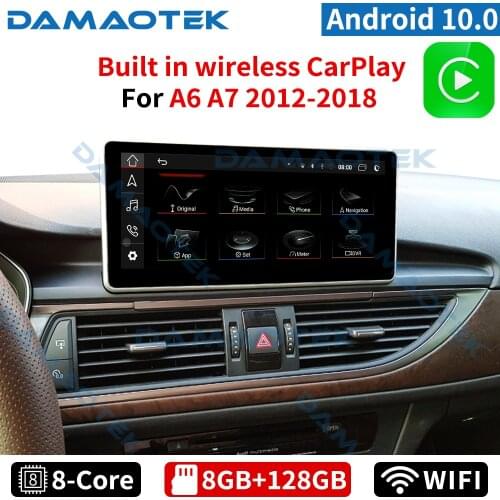 DamaoTek 10.25 inch 8+128GB car radio android 10.0 for AUDI A6 A7 2012-2018 car dvd player android auto gps navigation WiFi