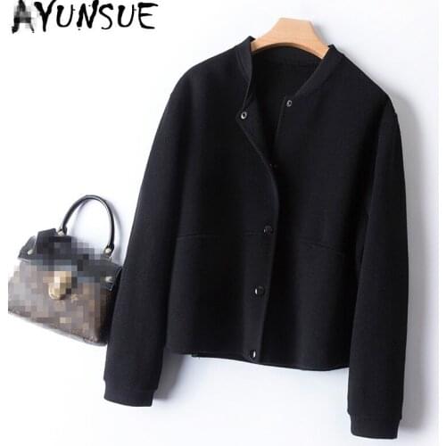 AYUNSUE 100% Wool Coat Female Jacket Autumn Winter Jacket Women Double Side Woolen Coats and Jackets Women Clothes 2020 1905