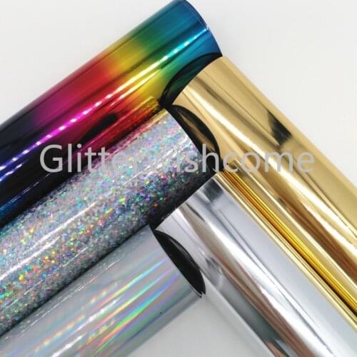 Glitterwishcome 21X29CM A4 Size PVC Leather Synthetic Leather, Double Face PVC Leather Sheets Iridesent Leather For Bows, GM395B
