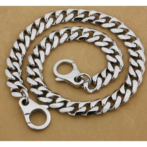 LINSION 316L Stainless Steel 14" ~ 36" Mens Biker Rocker Punk Wallet Chain KeyChain 5N010WC