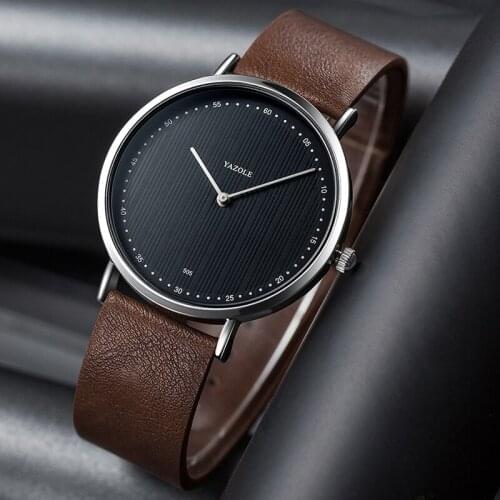 Yazole Watch Men Fashion Simple Waterproof Quartz Sports Clock Man Yazole Wristwatch New Leather Men Watches Reloj Hombre #Reloj