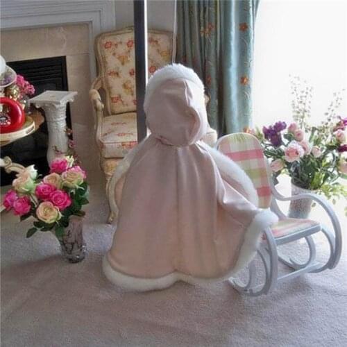 Childrens Wedding Shawl Cloak Long Warm Capes White ivory Bride Winter Wedding Cloak Shawl Satin + Artificial Fur Cape Coat