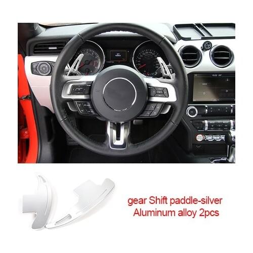 For Ford Mustang 2015-2020 Aluminum alloy gear Shift paddle silver 2pcs