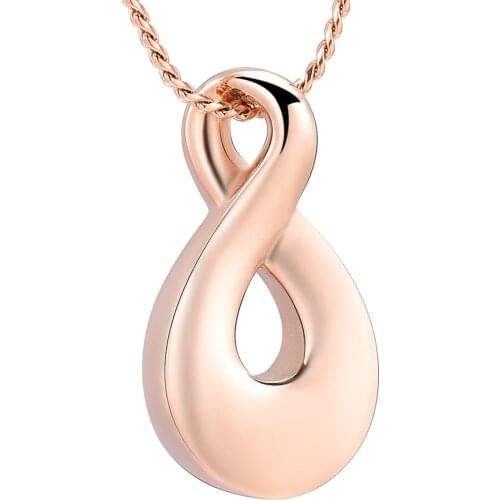 K001 Infinity Figure 8 Cremation Jewelry for Ashes Pendant Holder Urn Pet/Human Memorial Keepsake Stainless Steel Charm Necklace