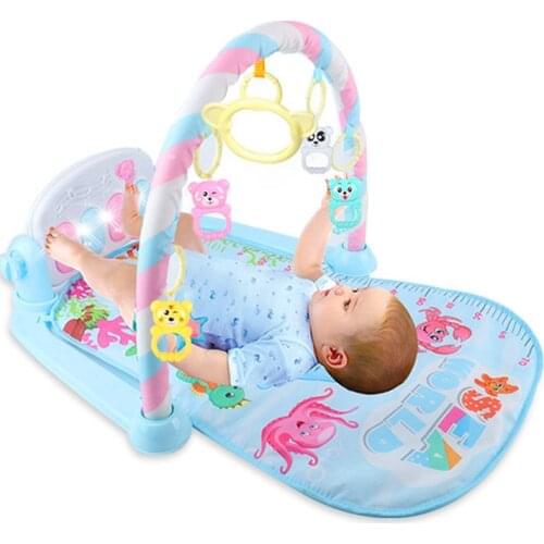 Infant pedal piano collection baby early education rattle light music carpet fitness rack toy