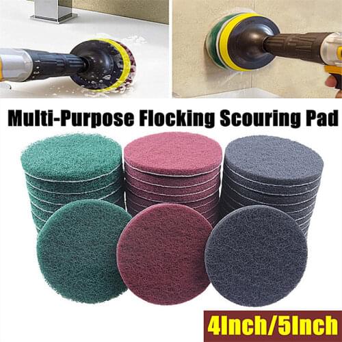 3 PCS 4/5 Inch Multi-Purpose Flocking Scouring Pad Round 180-800 Grit Industrial Heavy Duty Nylon Cloth for Polishing & Grinding