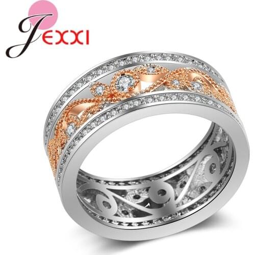 Fashion Elegant Women Wedding Engagement Rings Bridal Jewelry 925 Sterling Silver Finger Ring For Lady Anniversary
