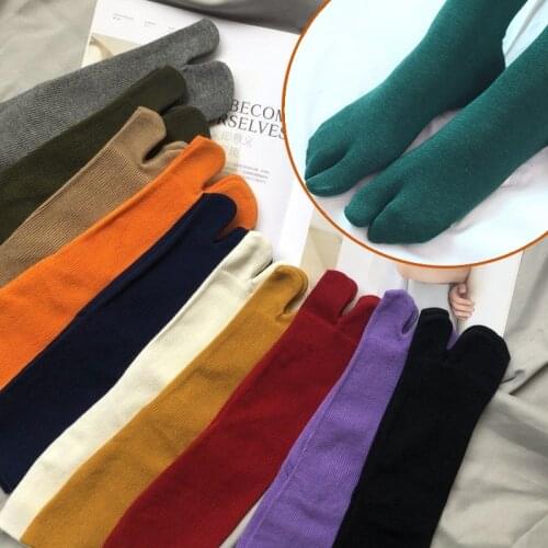 Combed Cotton Split Toe Socks Unisex Simple Comfortable Breathable Two-Toed Socks Japanese Style Harajuku Men Womens Tabi Socks