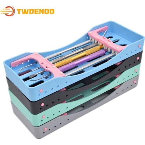 Dental New Arrival 5 Holders Disinfection Box Autoclavable Instrument Dentist Tool Teeth Clean Materials Holder