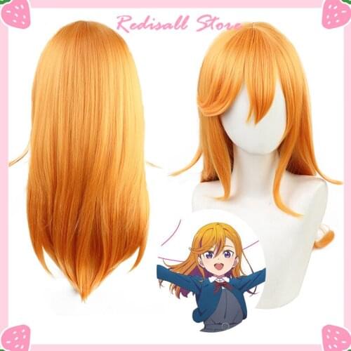 LoveLive! Superstar!! Cosplay Liella! Shibuya Kanon Wig Orange Long Straight Hair Heat Resistant Synthetic Wig Role Play