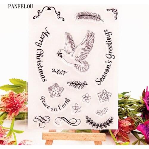 10.5x14.8cm Dove of peace Transparent Silicone Rubber Clear Stamps cartoon Scrapbooking/DIY Easter Childrens toys album