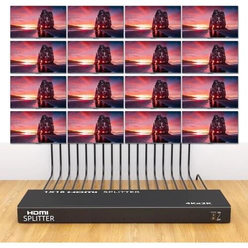 4K 1X16 HDMI Splitter 1x10 Video Distributor Converter HD 1080P 1 In 10 12 16 Out for PS3 PS4 XBOX Laptop PC To Multi Monitor TV