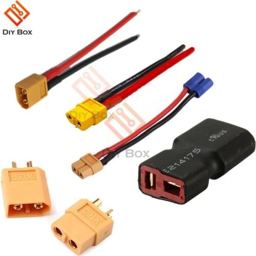 RC XT60 EC2 Connector Male to Female to Deans Plug T Connector Adapter for Car Plane Lipo Battery