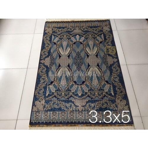 Free shipping 3.3'X5' 230 Line Handmade Silk Oriental Persian Rug hand Knotted silk carpet for home decoration