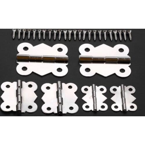 10/4Pcs Antique Butterfly Jewelry Boxes Decorative Furniture Hinge Cabinet Door Hinges 4 Holes Furniture Fittings with Screw