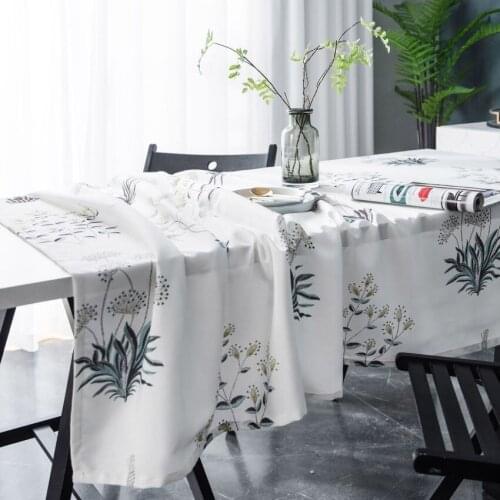 Polyester Table Cloth Rectangle Leaves Printed Dustproof Tableclothes Desktop Table Cover Household Home Decor for Party Outdoor