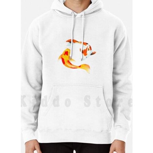 Circle Of Koi hoodie long sleeve Koi Fish Japan Japanese Cool Tattoo Carp Sakura Cherry Blossom