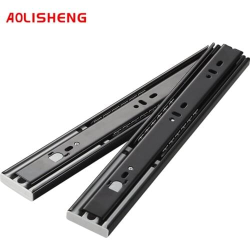 AOLISHENG Three Section Rebound Type Drawer Slides Rail Cabinet Telescopic Ball Bearing 45mm Width