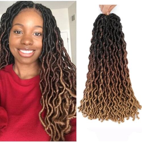 Prettyplus Nu Locs Crochet Freetress Braiding Extension Hair 18 Inch Soft Curly Faux Dreadlocs Black Synthetic Hair Extension