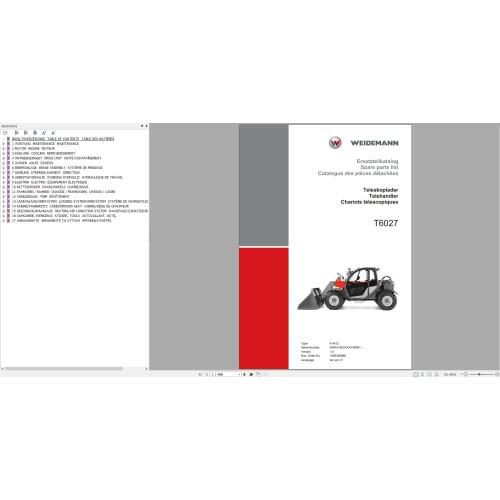 Weidemann Heavy Equipment Spare Part Catalog 7.83 GB DVD Multi Languages