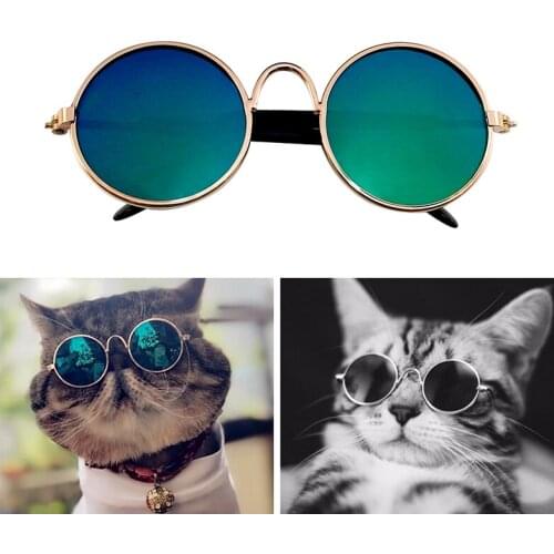YVYOO Fashion Cat Sunglasses Pet Accessories Summer Dogs Cats Glasses Grooming Black Green D11