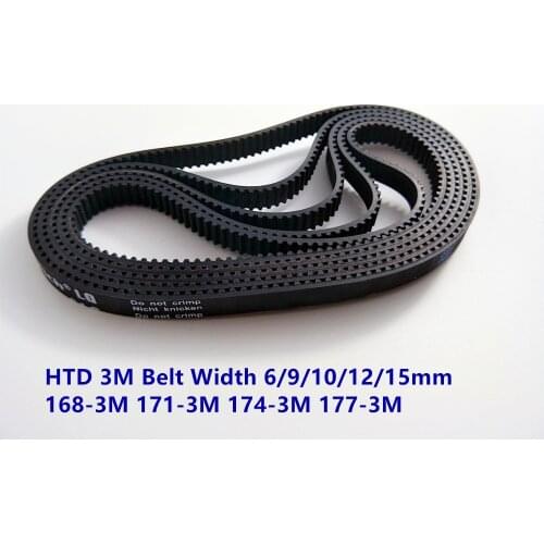Arc HTD 3M Timing belt C= 168 171 174 177 width 6/9/10/15mm Teeth 56 57 58 59 HTD3M synchronous 168-3M 171-3M 174-3M 177-3M