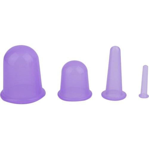 1/4pcs/Set Silicone Body Cupping Cups Set For Face Neck Back Eyes Massage Vacuum Cans Anti-cellulite Massager Suction Treatment