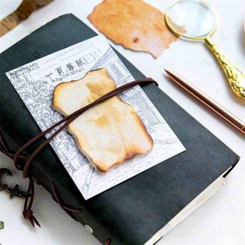 1pack Retro distressed craft memo pad memo pad basic color notebook printing simple memo folder school office supplies