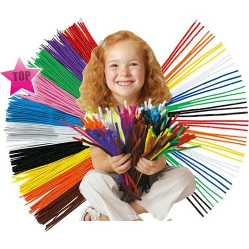 100pcs/Lot 30cm Mix Color Chenille Stems Handmade Children Craft Material kids Creativity Supplies Toys DIY Pipe Cleaner 5mm Dia