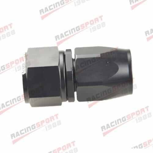 -12AN AN12 Straight Swivel Fuel Oil Gas Line Hose End Fitting Adapter Black