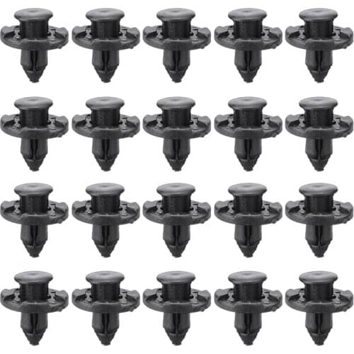 20pcs Plastic Car Rivet Bumper Retainer Clip Door Trim Panel Fender Fastener Push Clips Fit 8mm Hole For Nissan