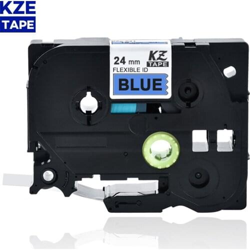 24mm Tze-FX551 Flexible label Black on Blue Laminated Label Tape Flexible Cable Label Tapes TzeFX551 Tze FX551 for P-touch PT
