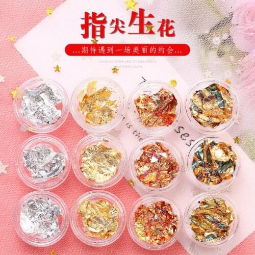 3D Nail Art Decorations Gold Silver Manicure Nail Foil Transfer Laser Decal Decor DIY Nail Supplies for Professionals