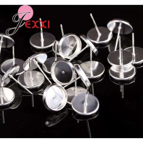 50pcs/lost 925 Sterling Silver Stud Earring Components Pins Needles DIY Ear Findings Wholesale Low Price Free Shipping